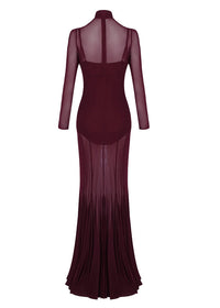 Geliflua Long Sleeve Mesh Maxi Dress