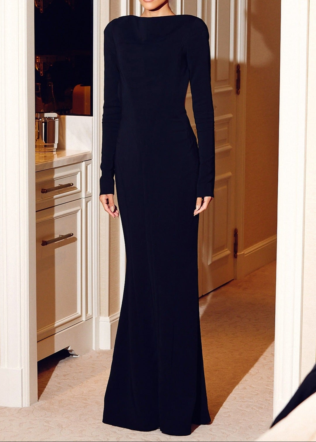 Akiye Cutout Backless Maxi Dress In Black