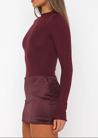 Pryviel Long Sleeve Mini Dress In Wine