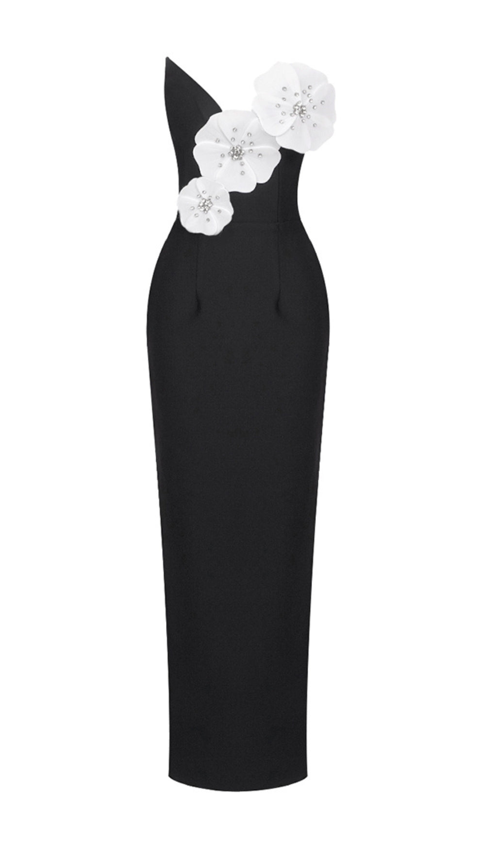 Ariza Flower Bandage Maxi Dress In Black