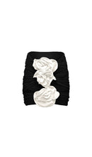 Aizen 3d Flower One Piece Swimsuit And Skirt In Black