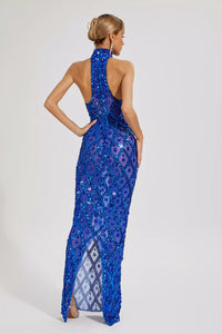 Cate Blue Diamond Maxi Dress