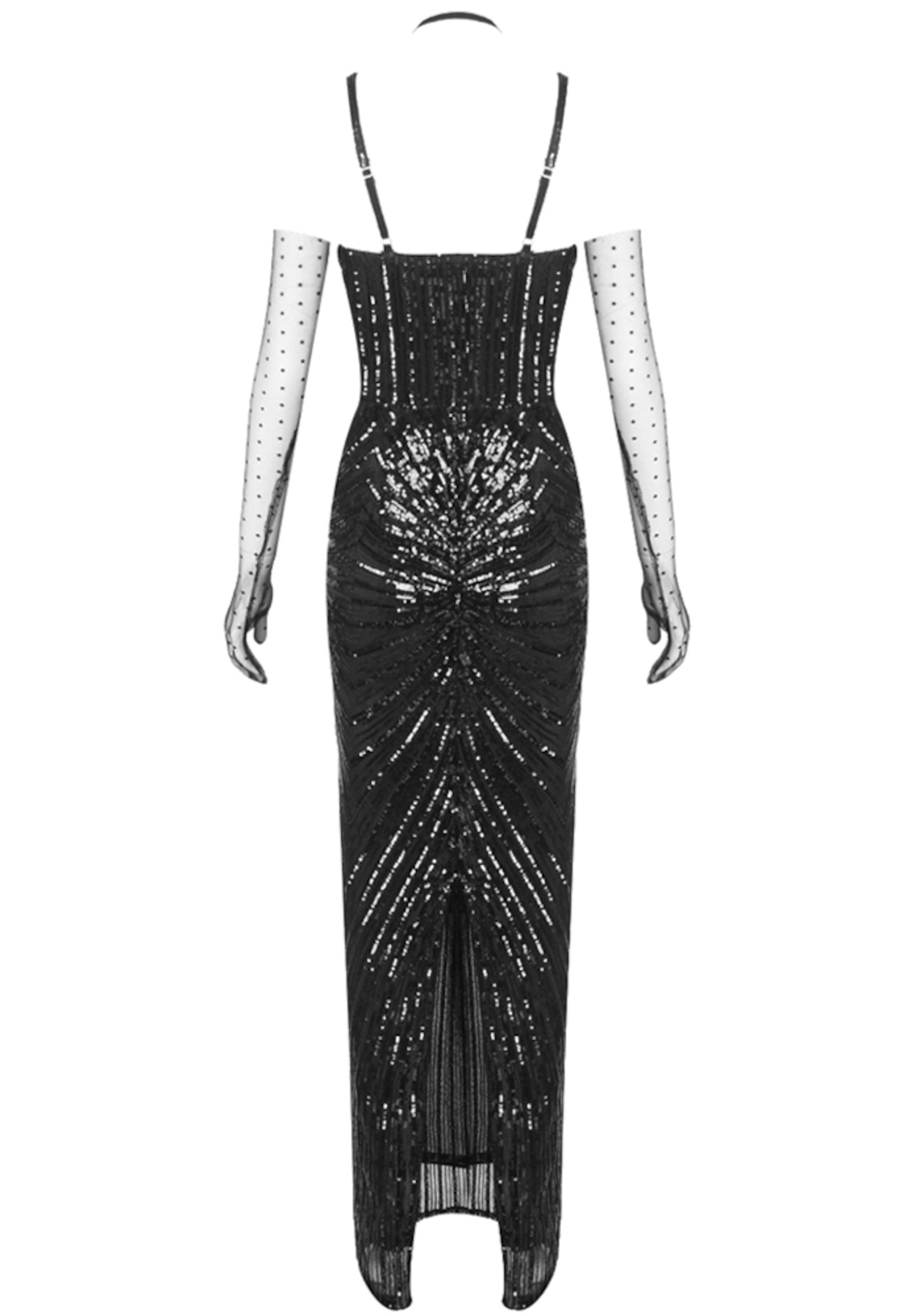 Liselotte Halter Sequin Maxi Dress Black In Nude