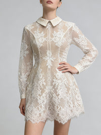 Celestyn Apricot Floral Lace Mini Dress