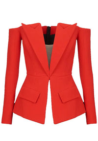Asbury Long Sleeve Blazer In Red