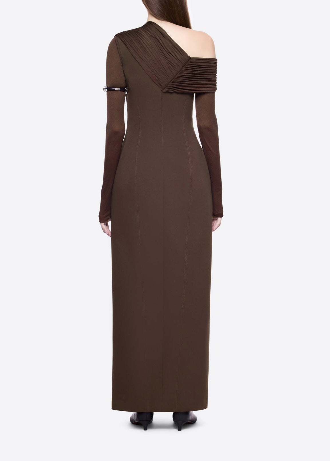Avenlore Long Sleeve Draped Neckline Maxi Dress
