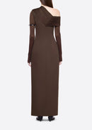 Avenlore Long Sleeve Draped Neckline Maxi Dress