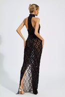 Cate Black Diamond Maxi Dress
