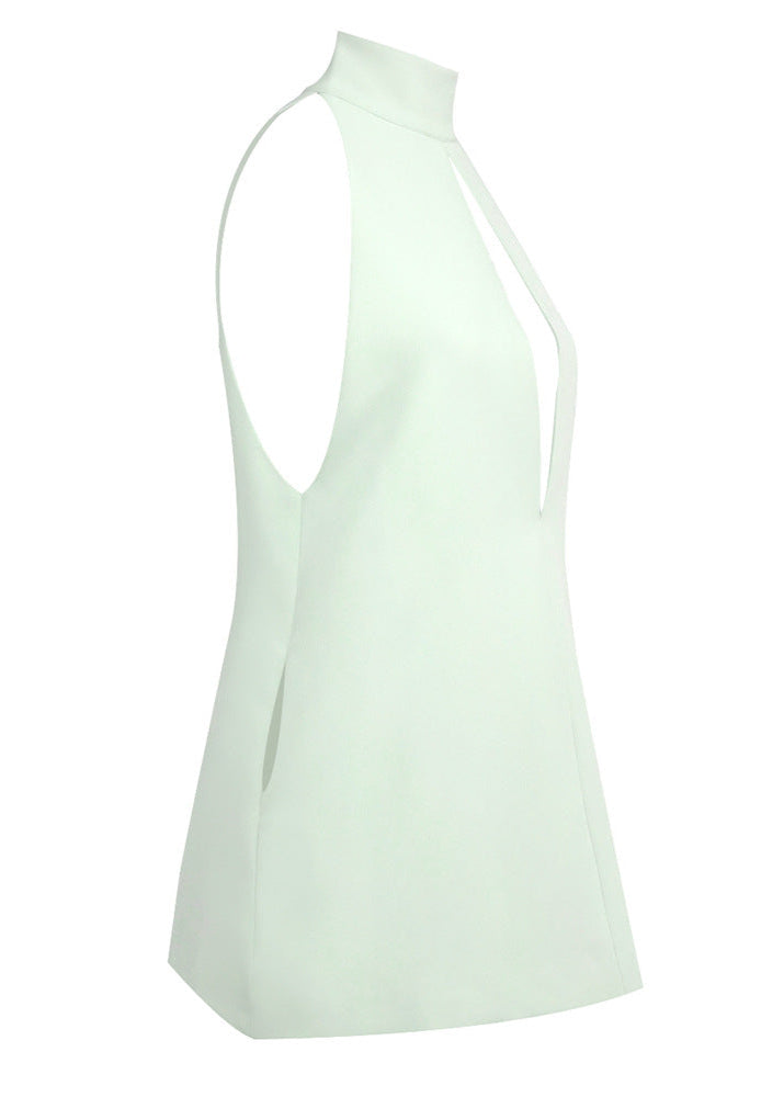 Faelyra Halter Cut Out Detail A Line Mini Dress In Mint Green