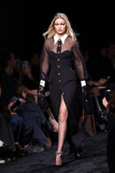 Rufus Mesh Buttoned Cardigan Maxi Dress