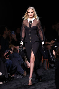 Rufus Mesh Buttoned Cardigan Maxi Dress