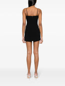 Fiadh Floral-Appliqué Crystal-Embellished Mini Dress In Black