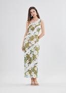 Catherine One Shoulder Flower Embroidered Maxi Dress