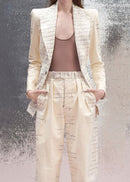 Raelith Crocodile Print Suit In Ivory