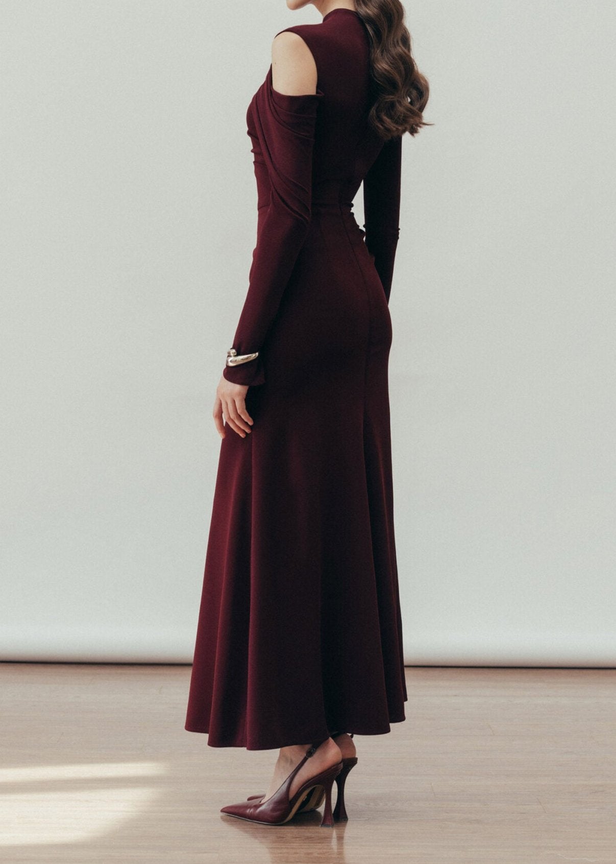 Cinzia Draped Maxi Dress In Blackberry
