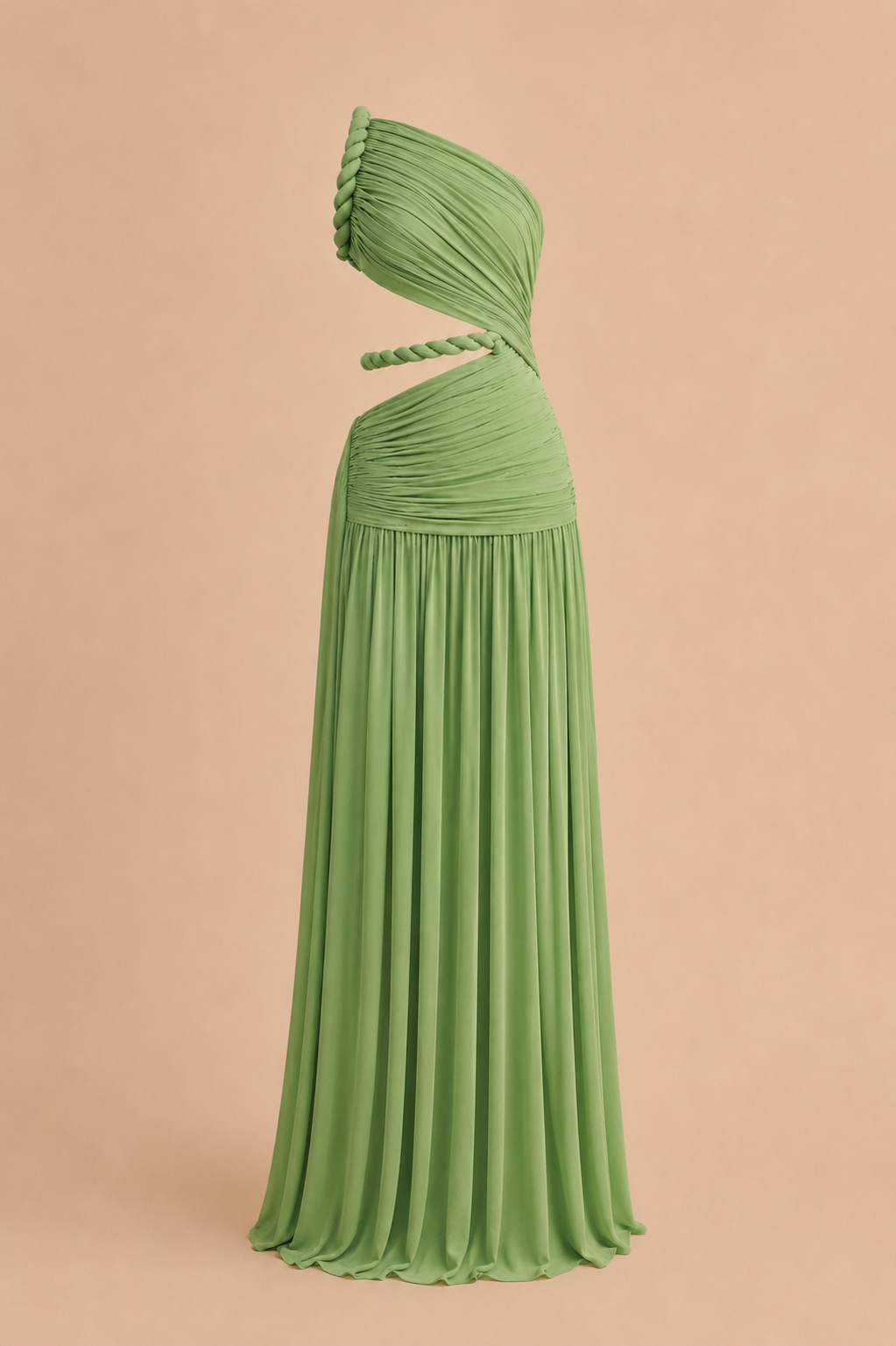 Seldari Asymmetric-Neck Sleeveless Maxi Dress In Green
