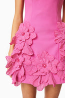 Eliava Floral Appliqué Mini Dress In Pink