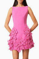 Eliava Floral Appliqué Mini Dress In Pink