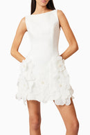 Eliava Floral Appliqué Mini Dress In White