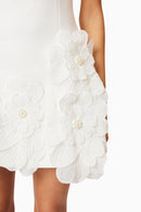 Eliava Floral Appliqué Mini Dress In White