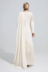 Fervun Apricot Lace Maxi Dress