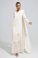 Fervun Apricot Lace Maxi Dress