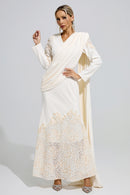 Fervun Apricot Lace Maxi Dress