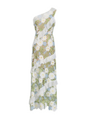 Catherine One Shoulder Flower Embroidered Maxi Dress