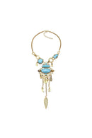 Maija Blue Gem Tassel Necklace