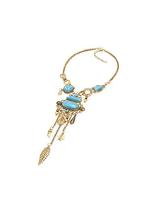 Maija Blue Gem Tassel Necklace