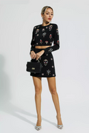 Sobia Crystal Embellished Set In Black