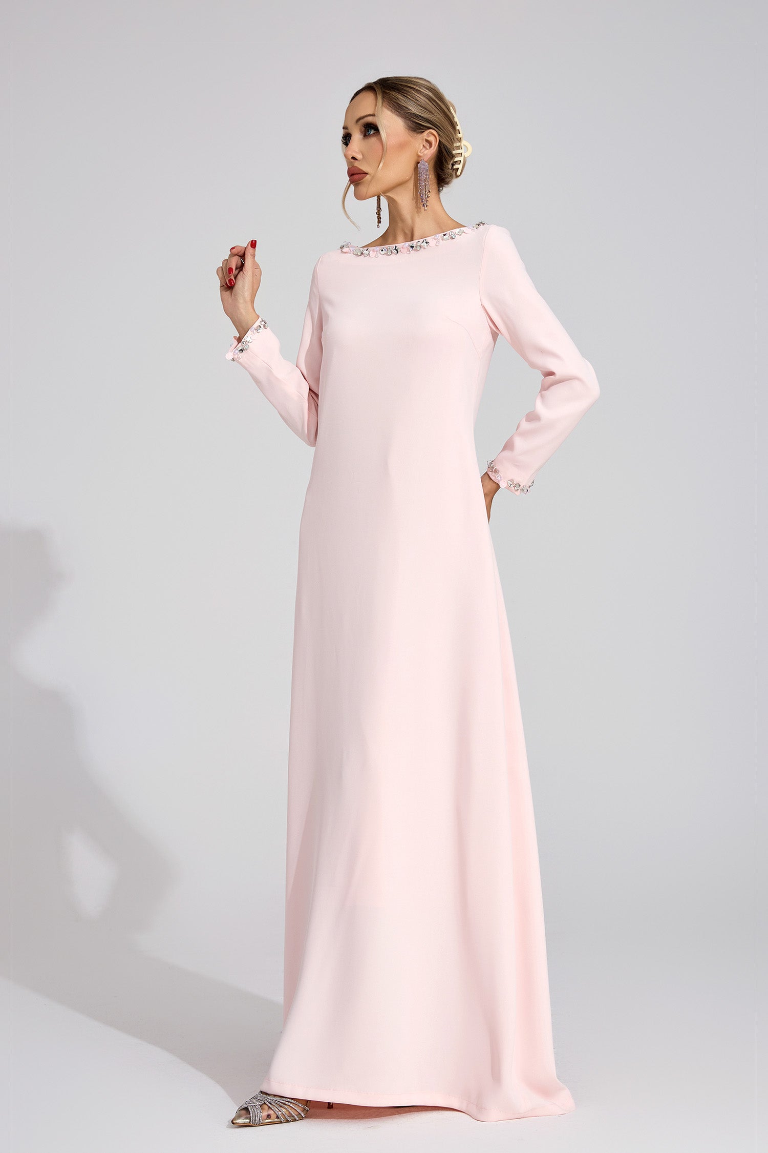 Quorvane Pink Relaxed Maxi Dress