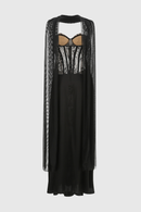 Luvric Strapless Lace Scarf  Maxi Dress