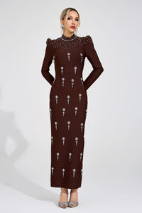 Domna Brown Bandage Maxi Dress