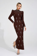 Domna Brown Bandage Maxi Dress