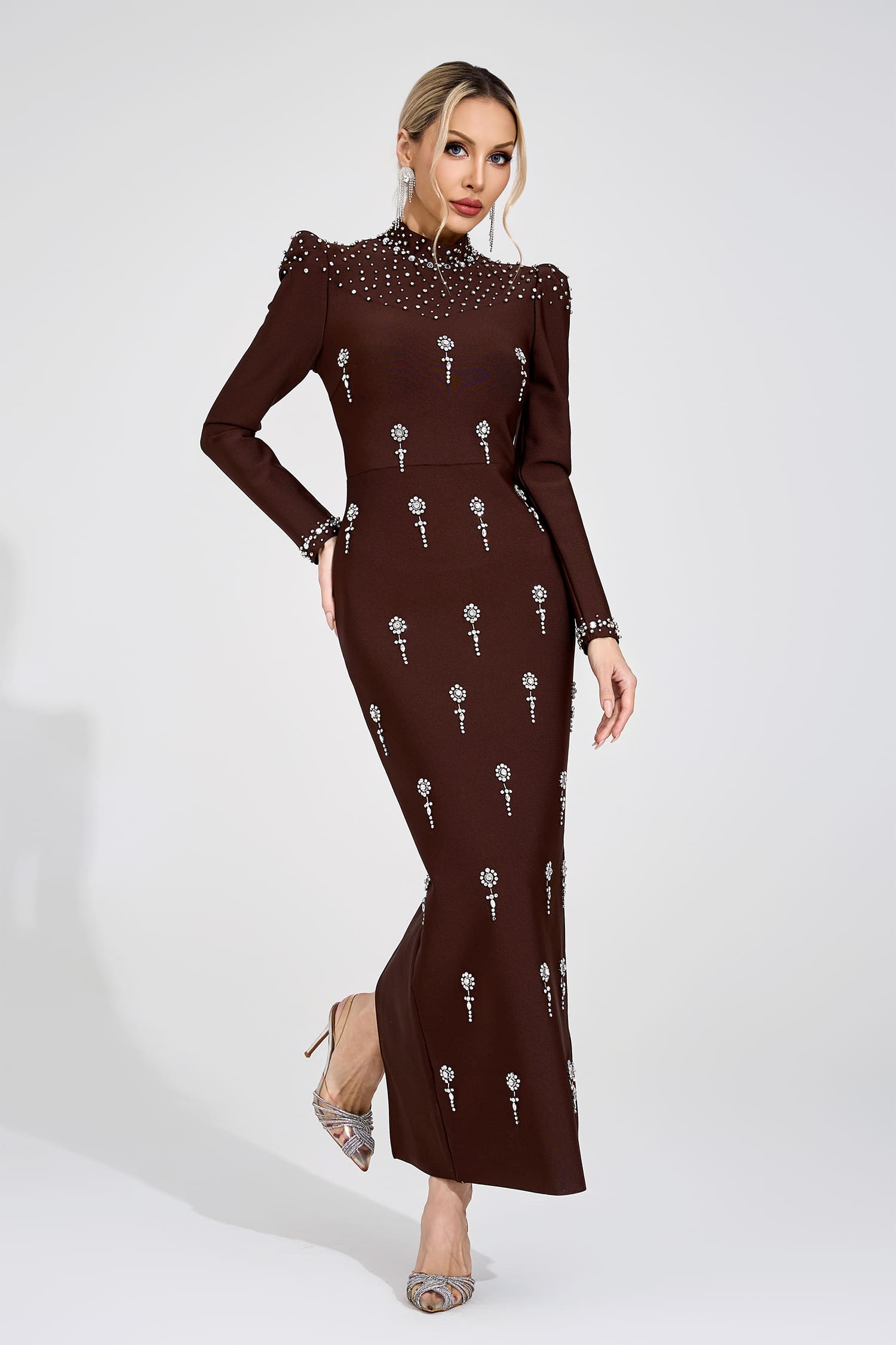 Domna Brown Bandage Maxi Dress