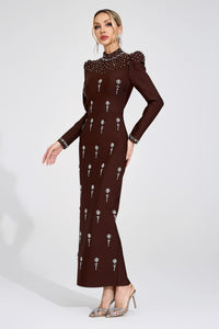 Domna Brown Bandage Maxi Dress