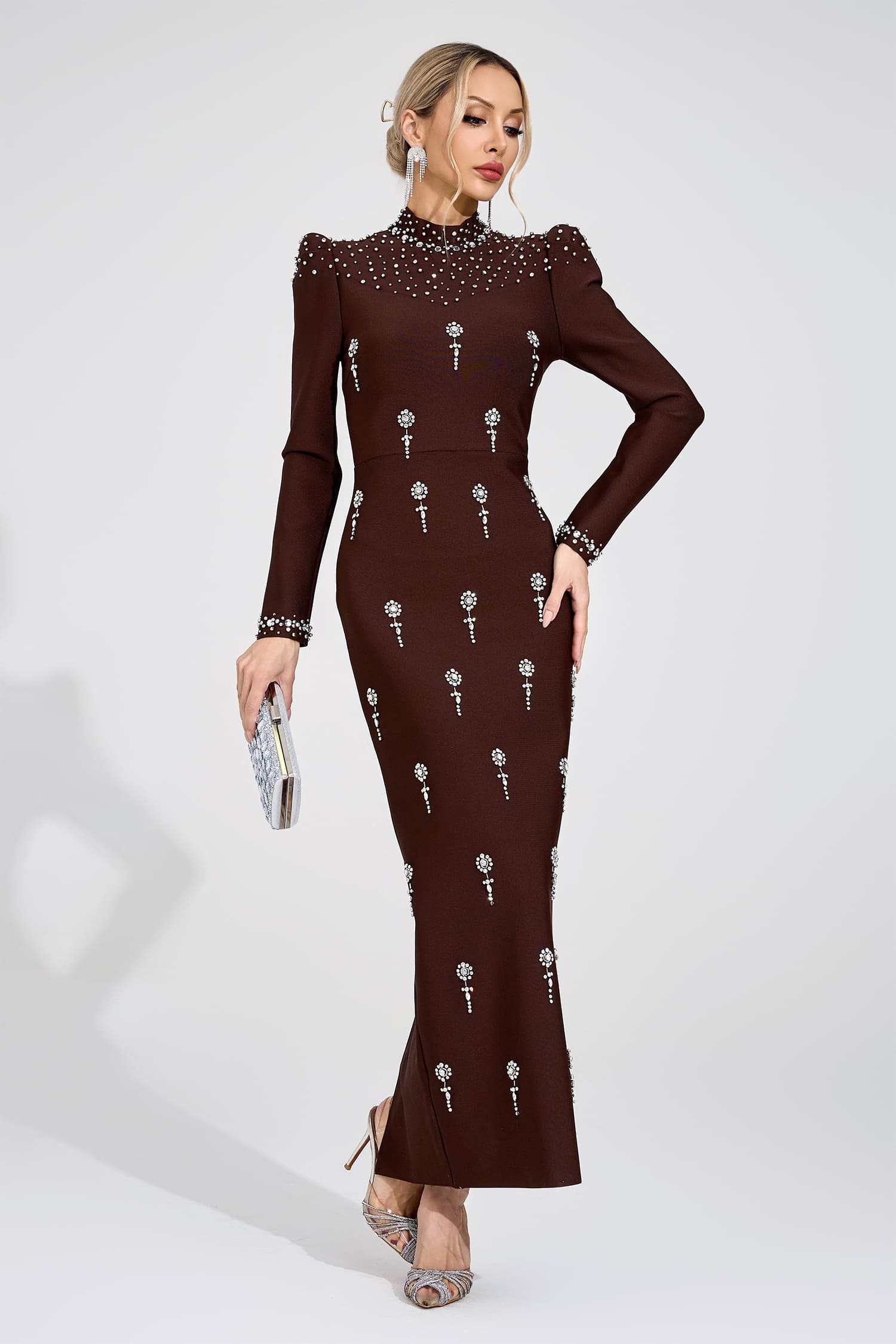 Domna Brown Bandage Maxi Dress