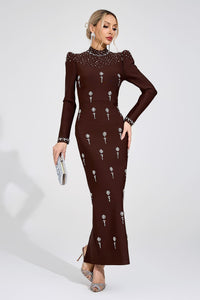 Domna Brown Bandage Maxi Dress