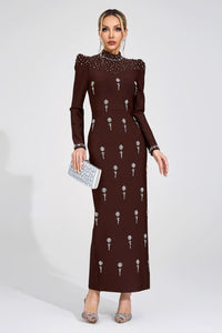 Domna Brown Bandage Maxi Dress