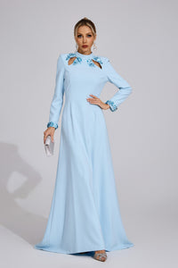 Bedwyr Mermaid Maxi Dress In Light Blue