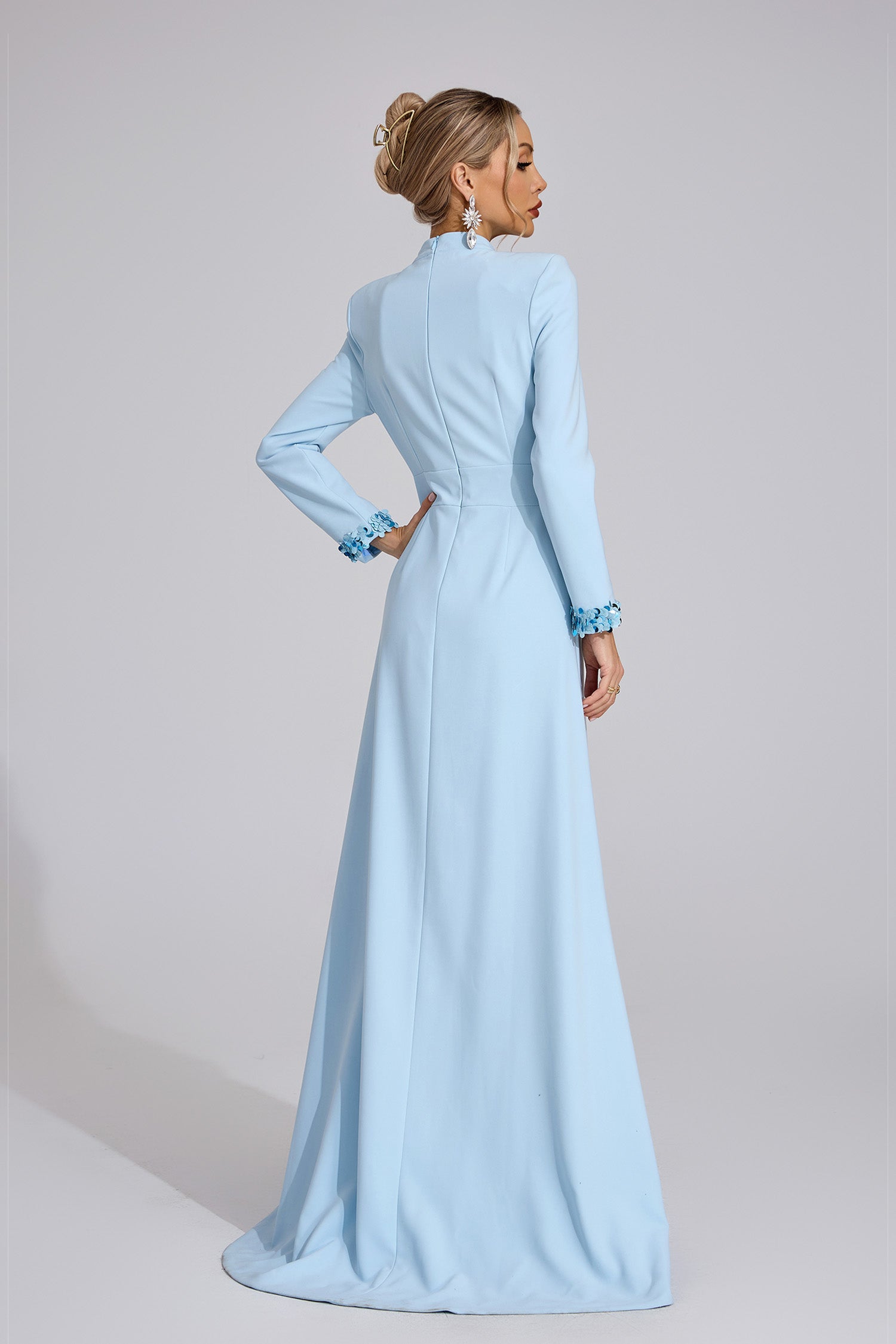 Bedwyr Mermaid Maxi Dress In Light Blue