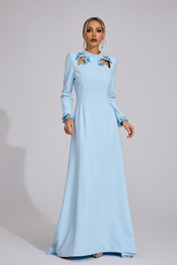 Bedwyr Mermaid Maxi Dress In Light Blue
