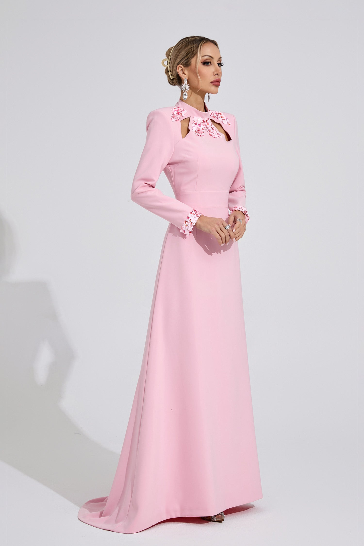 Bedwyr Mermaid Maxi Dress In Light Pink