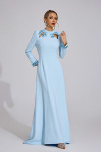 Bedwyr Mermaid Maxi Dress In Light Blue