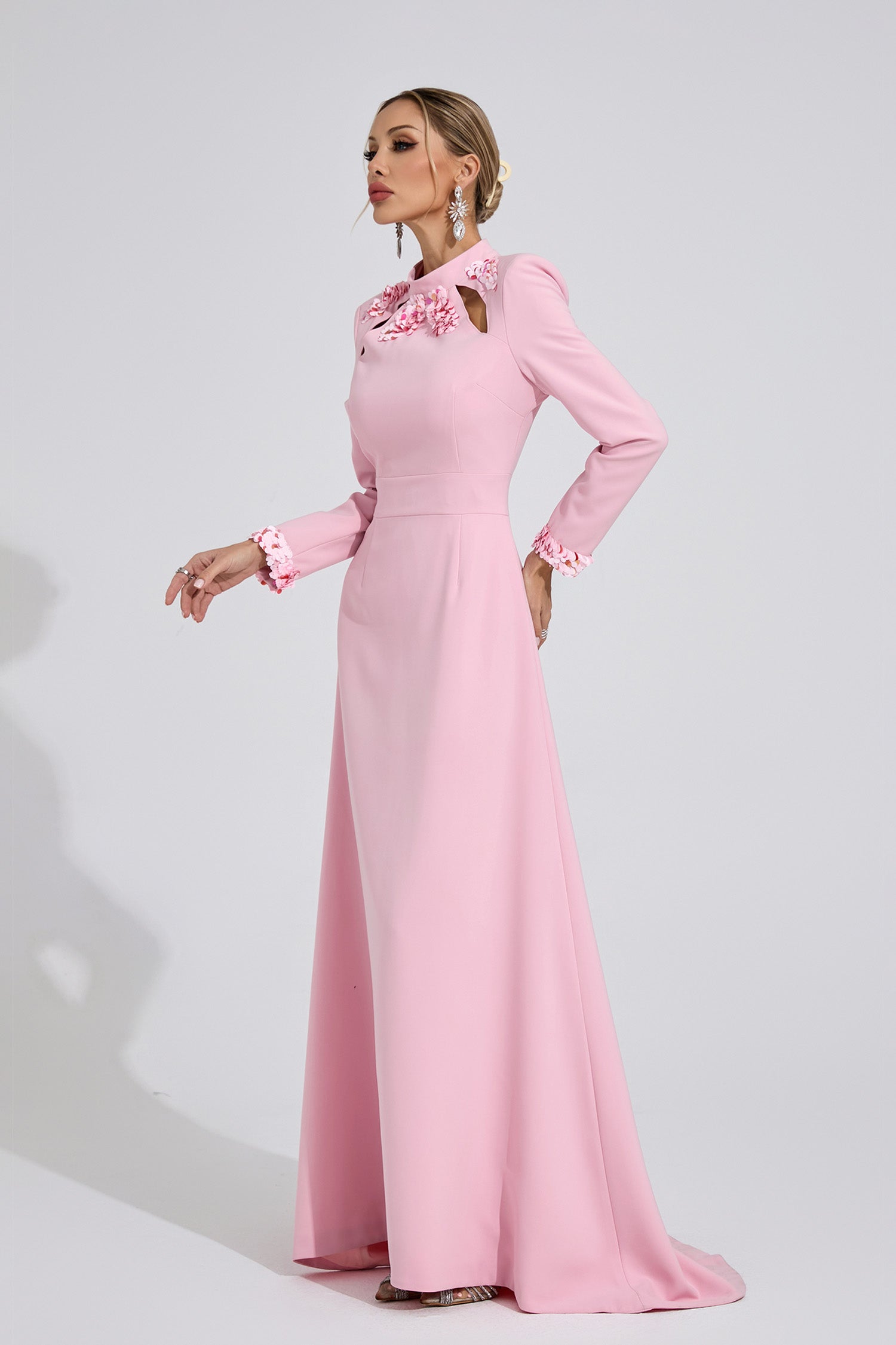 Bedwyr Mermaid Maxi Dress In Light Pink