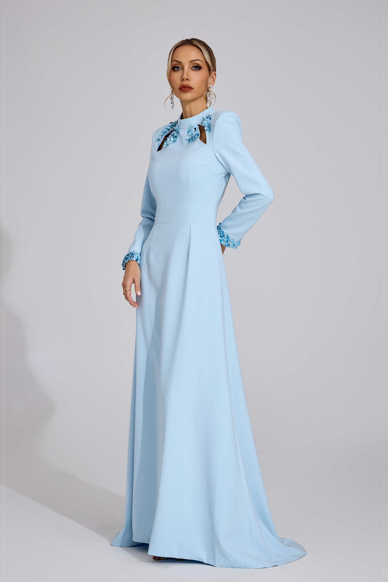 Bedwyr Mermaid Maxi Dress In Light Blue
