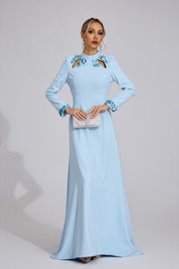 Bedwyr Mermaid Maxi Dress In Light Blue