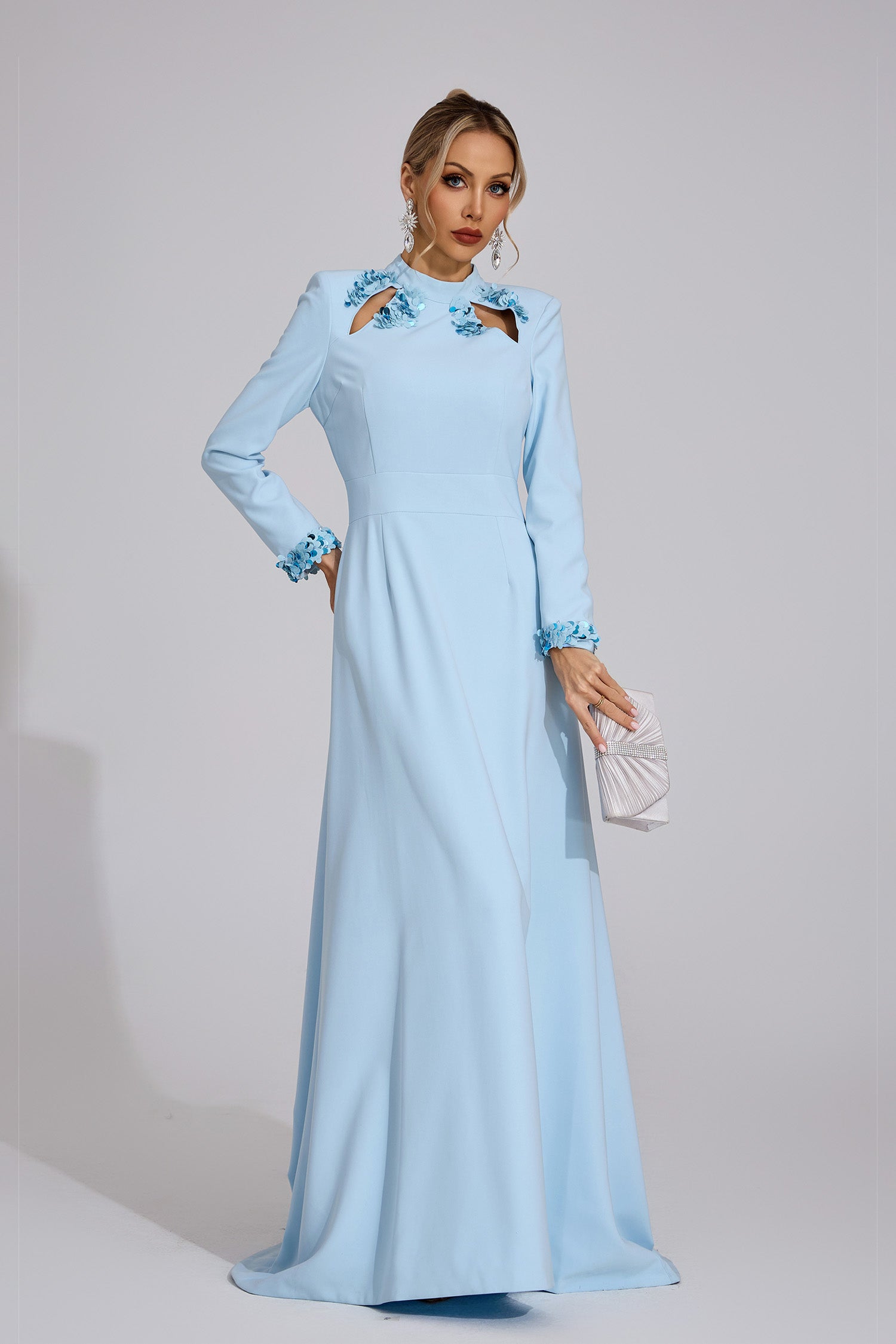 Bedwyr Mermaid Maxi Dress In Light Blue