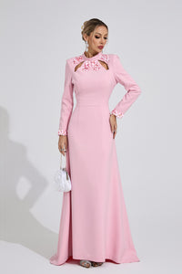 Bedwyr Mermaid Maxi Dress In Light Pink